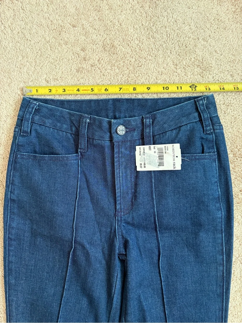 Tory Burch NWT Women's Flare Boot Cut Dark Wash Jeans Size 26 Center Seam